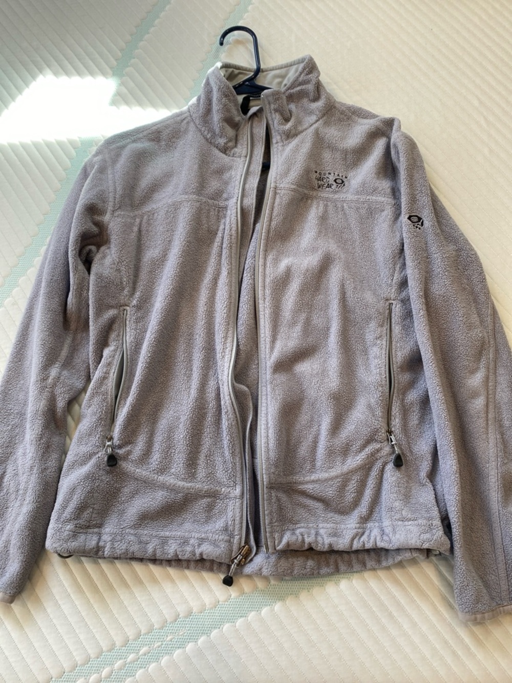 Mountain Hardwear Light Gray Full-Zip Fleece Jacket